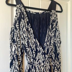 Tapestry geo navy maxi dress